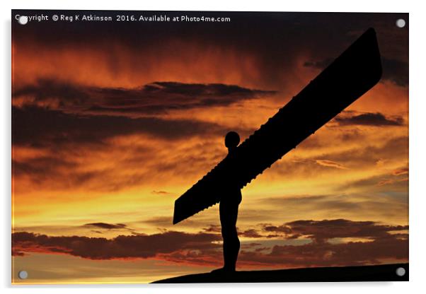 Angel Of The North Acrylic by Reg K Atkinson