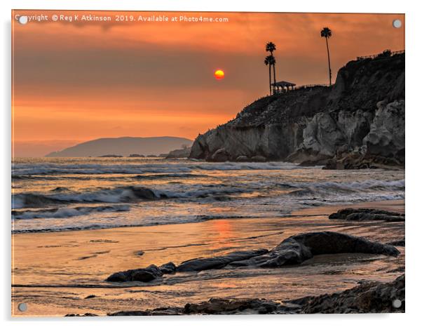Californian Sunset Acrylic by Reg K Atkinson