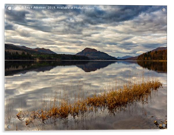 Loch Laggan Acrylic by Reg K Atkinson