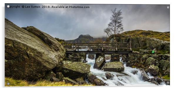 Afon Idwal falls Acrylic by Lee Sutton