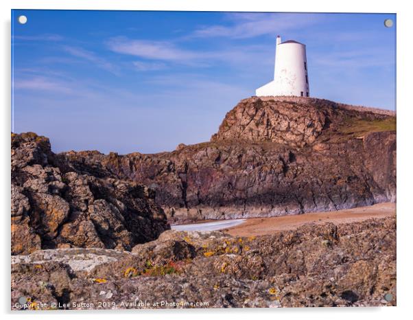 Twr Mawr Lighthouse Acrylic by Lee Sutton