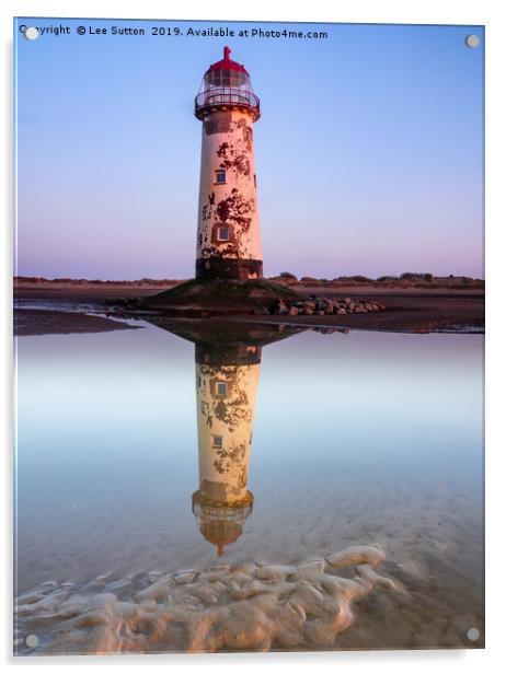 Talacre Beach Lighthouse Acrylic by Lee Sutton