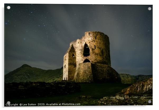 Dolbadarn Castle Acrylic by Lee Sutton