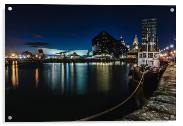 Canning dock Liverpool at dusk Acrylic by Steven Blanchard