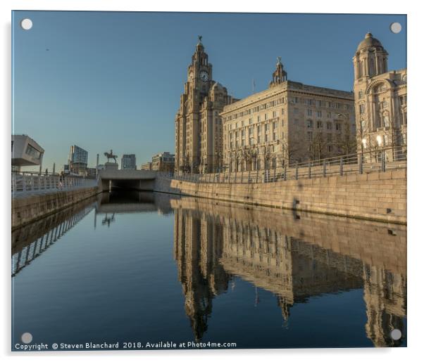 Liver building summers day Acrylic by Steven Blanchard