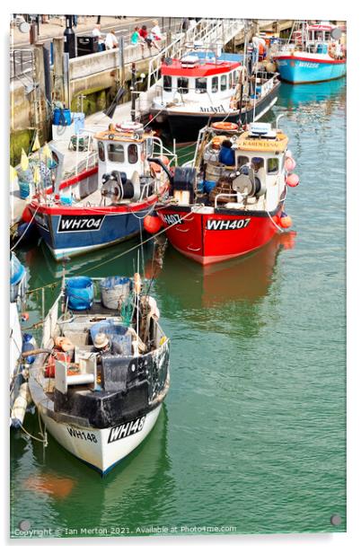 Weymouth  fishing boats. Acrylic by Ian Merton
