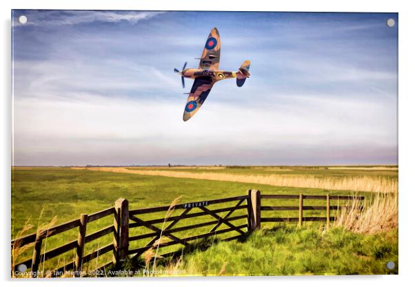 Spitfire Pass Acrylic by Ian Merton