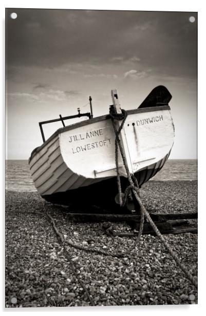 Dunwich Boat Acrylic by Ian Merton