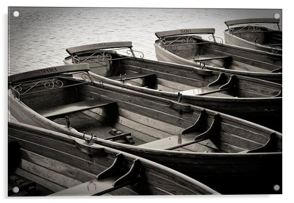 Rowing Boats Acrylic by Ian Merton