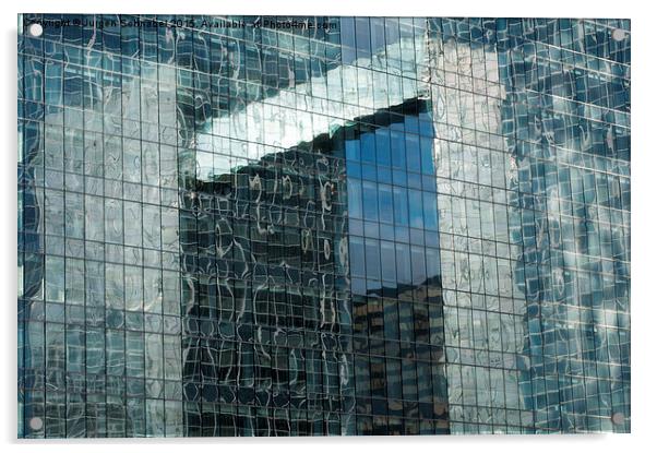  Office building reflection Acrylic by Jurgen Schnabel