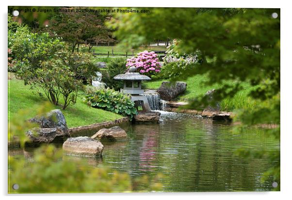  Japanese Garden landscape Acrylic by Jurgen Schnabel