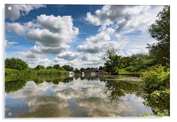 Summer Sky reflected on the Waveney at Beccles Acrylic by Nick Rowland