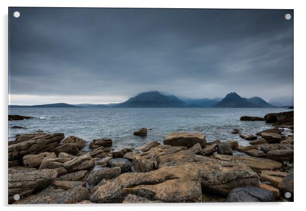 The Black Cuillins across Loch Scavaig, from Elgol Acrylic by Nick Rowland