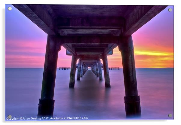 Deal Pier Sunrise Acrylic by Alice Gosling