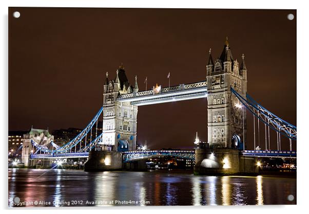 Tower Bridge Acrylic by Alice Gosling