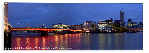 London Bridge at Dusk Acrylic by Alice Gosling