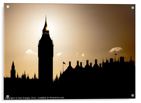 Big Ben silhouette  Acrylic by Paul Praeger