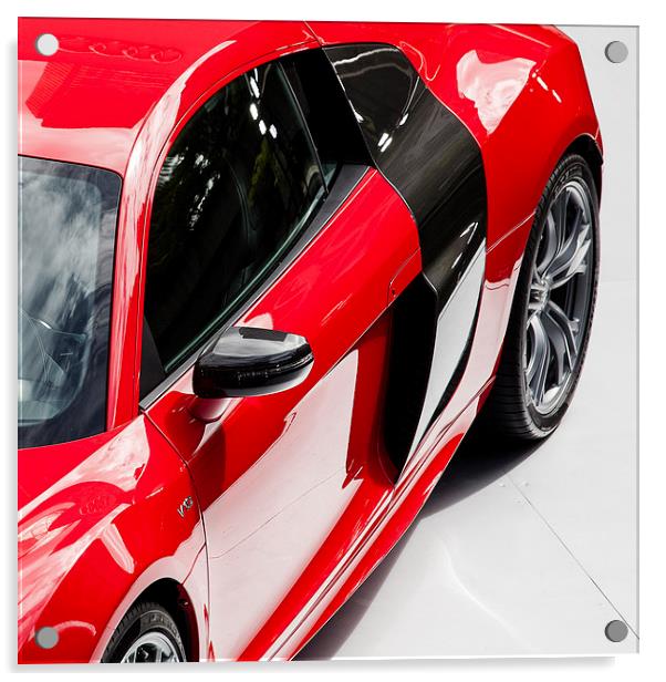  Red Audi R8 V10 Acrylic by Paul Praeger