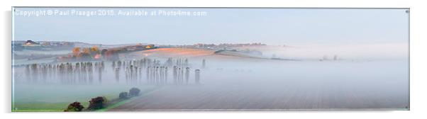 Mist in the Brede valley from Winchelsea Acrylic by Paul Praeger