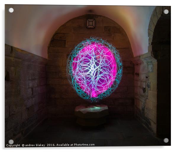 Pink and white Light orb Acrylic by andrew blakey
