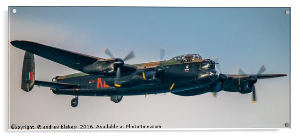 The Mighty Lancaster Bomber Takes Flight Acrylic by andrew blakey