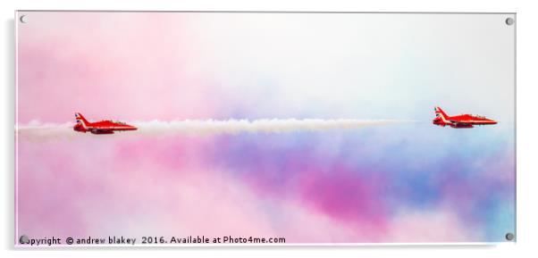 Red Arrows, color chase Acrylic by andrew blakey