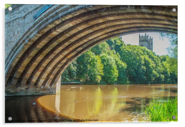 Under Framwellgate Bridge Acrylic by andrew blakey