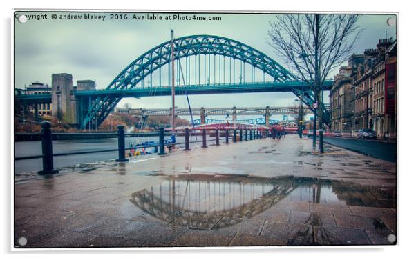 A Winter Wonderland on Tyne Bridge Acrylic by andrew blakey