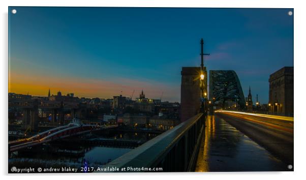 Majestic Sunset View over the Tyne River Acrylic by andrew blakey