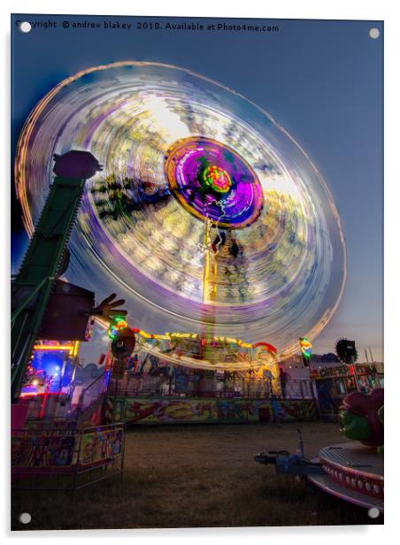 Spin at Newcastle Hoppings Acrylic by andrew blakey