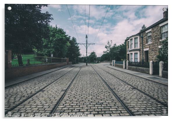Nostalgic Cobblestone Streets of Beamish Acrylic by andrew blakey