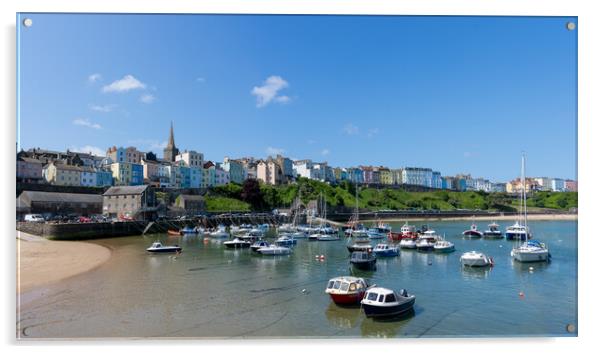 The Harbour at Tenby Acrylic by Richard Downs