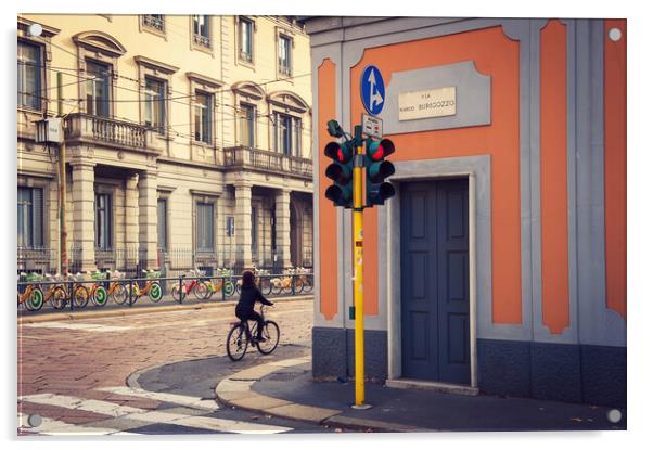 Milan by Bike Acrylic by Richard Downs