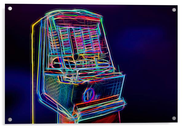 Neon Jukebox Acrylic by Richard Downs