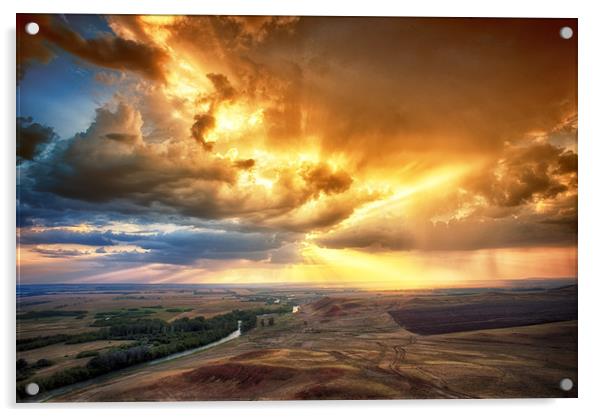 Rolling Rain of Summer Sunset Acrylic by John Williams