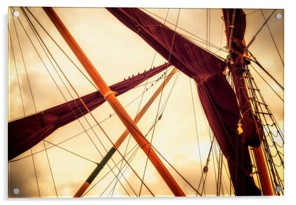 Masts of Yacht Acrylic by John Williams