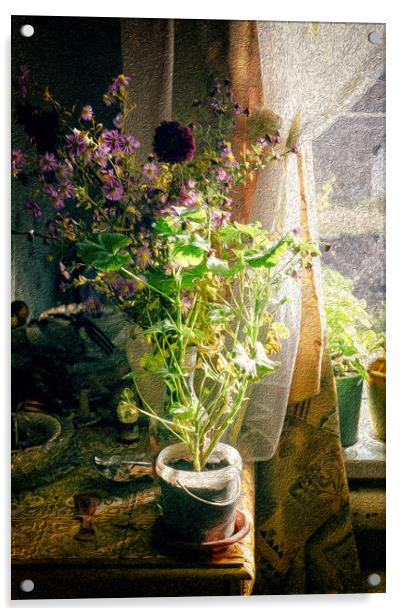 Vintage Classic Flower Still Life Acrylic by John Williams