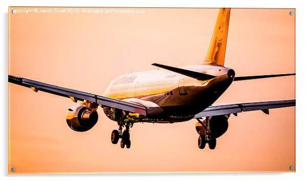  Aircraft Sunset Acrylic by Jakub Zurek
