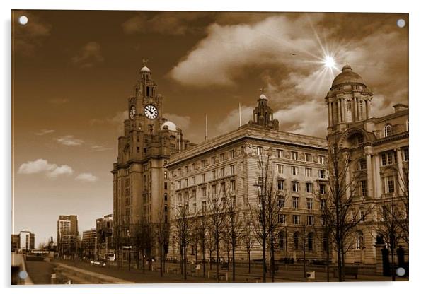  The Liver Building, Liverpool, UK Acrylic by Gregg Howarth