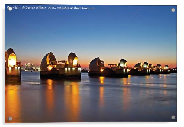 Peaceful Thames Barrier Acrylic by Darren Willmin