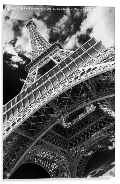 Eiffel Tower Infrared Abstract Acrylic by Paul Warburton