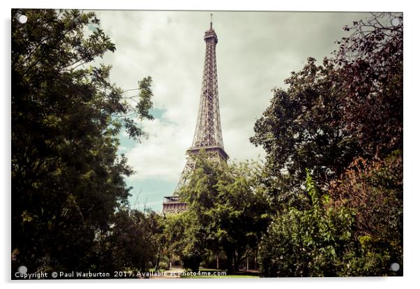 Vintage Paris Landscape Acrylic by Paul Warburton