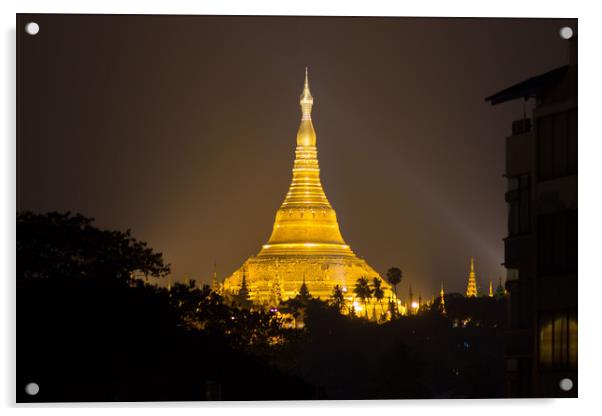  Shwedagon  Pagoda Acrylic by Annette Johnson
