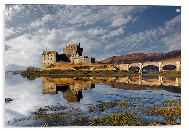 Winter reflections at Eilean Donan Castle Acrylic by Martin Lawrence