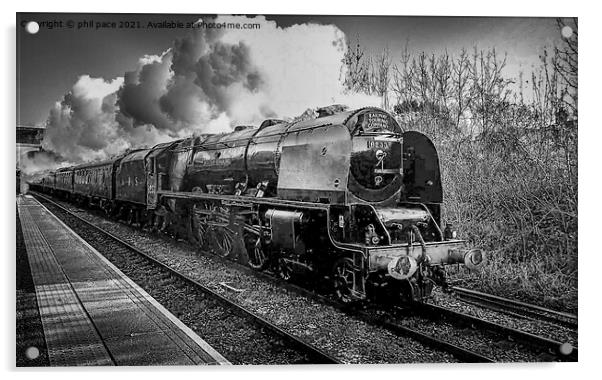 LMS Coronation class Duchess of Sutherland Acrylic by phil pace