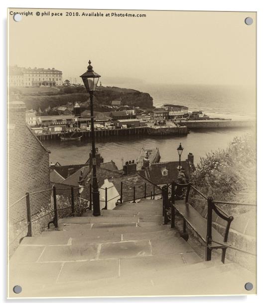 99 Steps at Whitby Acrylic by phil pace