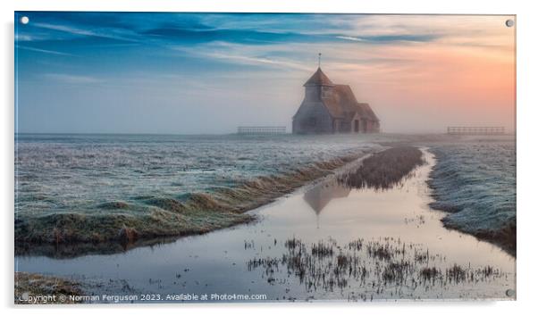 Fairfield church Acrylic by Norman Ferguson