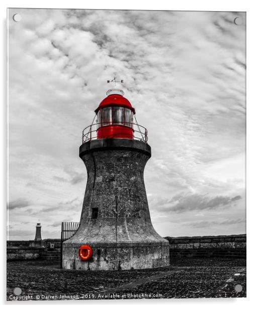South Shields Lighthouse HDR Acrylic by Darren Johnson