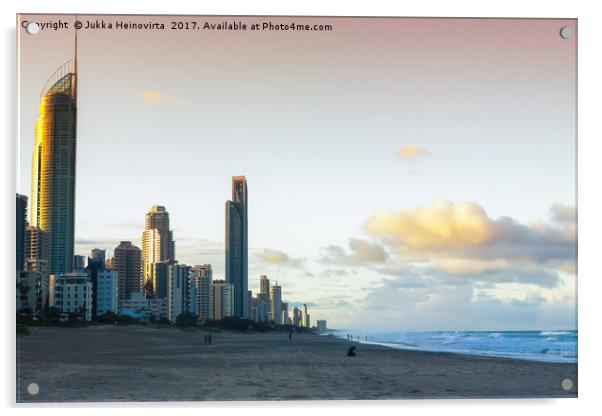 Sunset At The Gold Coast Acrylic by Jukka Heinovirta