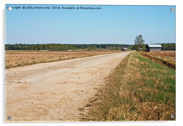 Gravel Road By The Fields Acrylic by Jukka Heinovirta